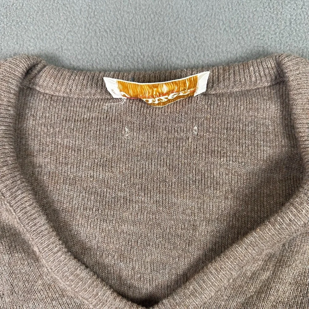 Jantzen Sweater Mens Large‎ Taupe Brown Vintage 80s Knit Eclectic Grandpa USA
